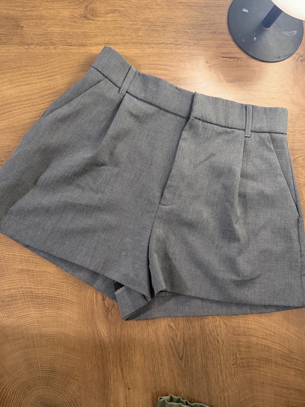 Zara Gray Houndstooth Waistband Shorts